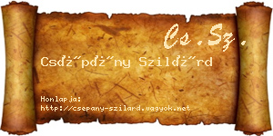 Csépány Szilárd névjegykártya